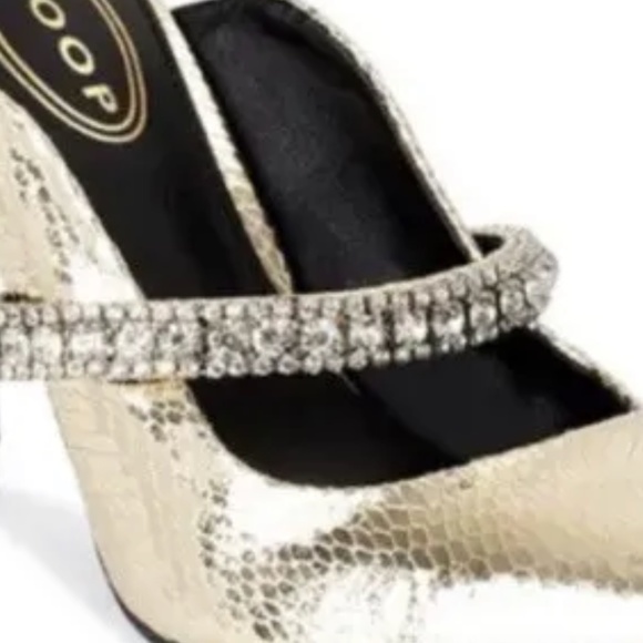 Scoop NYC Women’s Rhinestone Slip On Gold Heels Size 9.5 NEW - Picture 6 of 6